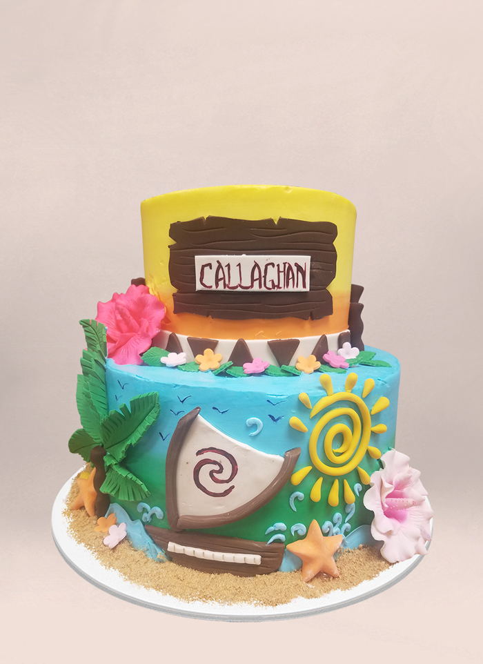 Photo:  moana themed birthday iced cake