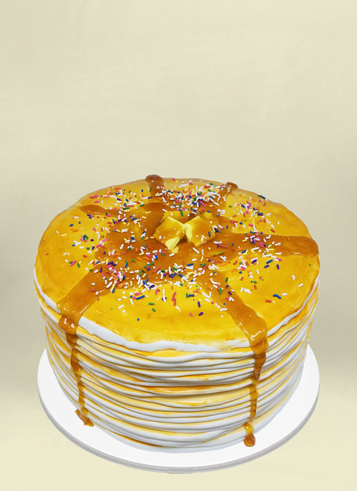 Photo: stack of pancakes fondant cake