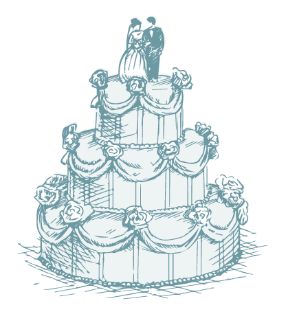 drawing of wedding cake